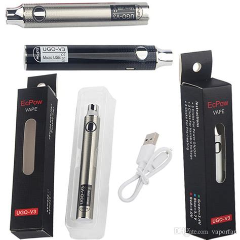 UGO V3 Vaporizador Pen ECPOW Precaliente Vape Volt ajustable Volt 100 Venta de facotrias original Ven con cable de cargador Micro USB. . Ugo v3 vape pen instructions
